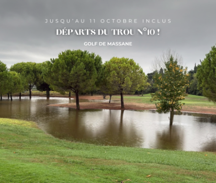 Vue aérienne du parcours 18 trous du Golf de Massane à Montpellier